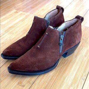 Frye Brown Suede Ankle Boots